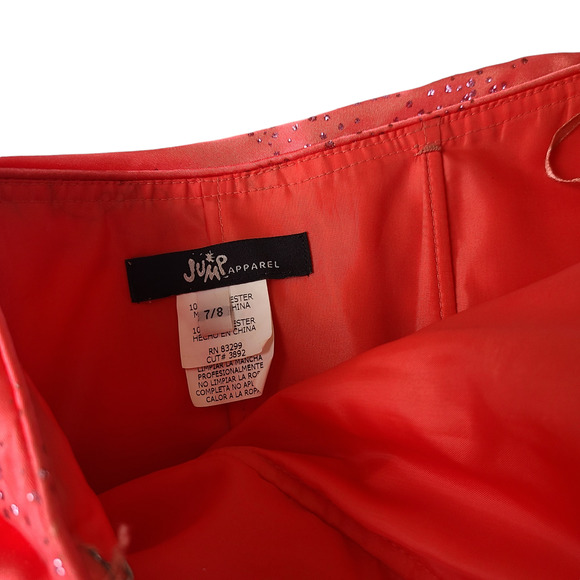 Y2K Prom Dress 7 8 Strapless Glitter Orange Jump Apparel - Picture 5 of 5